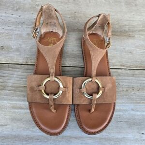 SARTO By Franco Sarto NEW Costal Boho Lockheart Suede T-strap Sandals